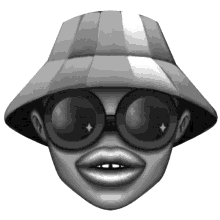festival head bucket hat shades sunglasses lips
