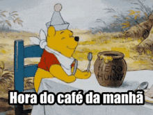 Eu Amo Café Da Manhã / Com Fome / Ursinho Pooh GIF