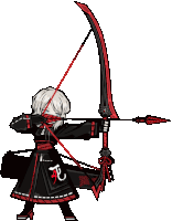 a cartoon drawing of a person holding a bow and arrow with chinese writing on it