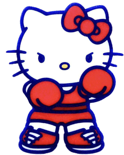 Hello Kitty Boxer Sticker - Hello Kitty Boxer - Discover & Share GIFs
