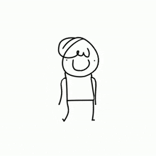 a black and white drawing of a stick figure waving his hand and smiling .