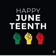 a black background with the words happy june tenth written on it
