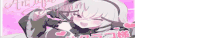 a cartoon of a girl with white hair and hearts on her chest