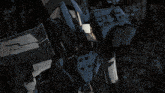 a painting of a robot standing on a rocky hillside