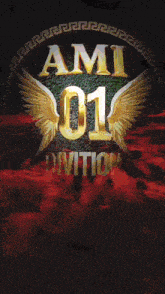 a poster that says ami 01 division with a greek key around it