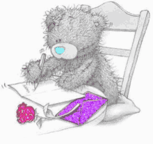 Tatty Teddy Letter To You GIF - Tatty Teddy Letter To You Rose GIFs