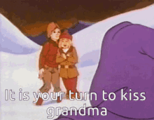 It Is Your Turn Kiss Grandma GIF - It Is Your Turn Kiss Grandma Im Out GIFs