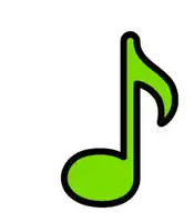 a cartoon drawing of a yellow music note on a white background