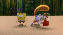 Fighting Spongebob Squarepants GIF - Fighting Spongebob Squarepants Sandy Cheeks GIFs