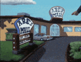 a cartoon illustration of abe 's mall