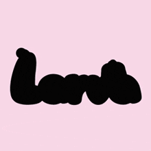 a logo for larva with a cartoon worm on a pink background