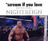 a poster for elden ring nightreign with a wrestler