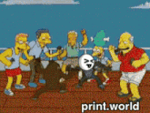 a cartoon of a group of simpsons characters with the words print.world below them