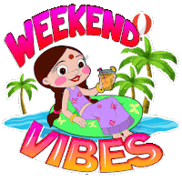 Weekend Vibes Chutki Sticker - Weekend Vibes Chutki Chhota Bheem Stickers