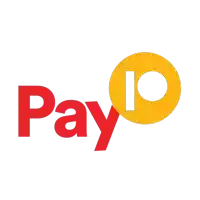 a red and yellow logo for pay io