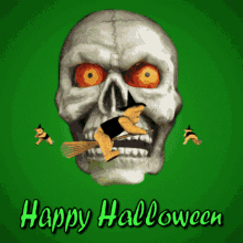 Happy Halloween Halloween Skull GIF - Happy Halloween Halloween Skull Teddy Bear Witch GIFs