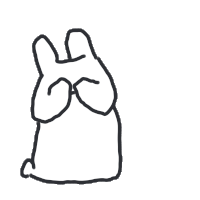 a black and white drawing of a cat covering its eyes with its paws