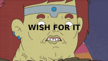 a cartoon of a monster with the words " what " above it