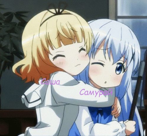 anime hug base friends