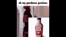 a bottle of big mac sauce is next to a picture of a man