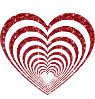 an optical illusion of a heart made of red stripes