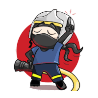 Bombero Ninja Sticker