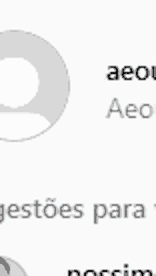a white circle with a person 's face and the words aeou aeo on it