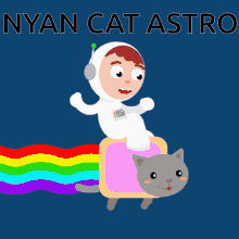 nyan cat nyan cat astro ride happy rainbow