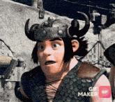 a picture of a cartoon character with a gif maker app on the bottom