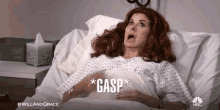 Grace Adler Wait Left GIF - Grace Adler Wait Left Will And Grace GIFs