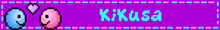 a purple background with the name kikisa written in blue