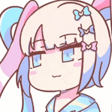 a drawing of a girl with glasses and a bow on her hair