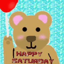 Happy Saturday Bear GIF - Happy Saturday Bear Balloon GIFs