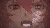 a close up of a girl 's face with the letter u in her eye