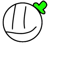 a drawing of a smiley face with a green heart on it