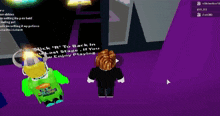 a screenshot of a video game with a purple background