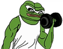 pepe the frog workout strong exercise weights
