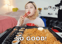 so good craving eating noodles kimbap