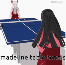 Kaguya Houraisan Fujiwara No Mokou GIF - Kaguya Houraisan Fujiwara No Mokou Table Tennis GIFs