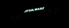 the logo for star wars outlaws 3 is glowing on a black background