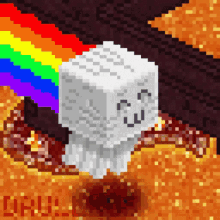 minecraft meme ghast rainbow smile