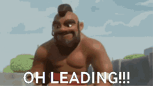 a pixelated image of a man with the words oh leading below him
