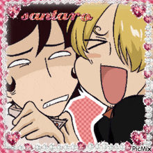 a picture of a couple of anime characters with the word picmix in the bottom right corner