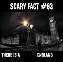 a poster that says scary fact # 83 there is a england on it