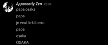 a screenshot of a text message between papa osaka and papa osaka .