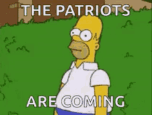 homer simpson the simpsons bush hide the patriots are coming