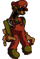 a cartoon of mario with his mouth open and a letter m on his hat