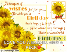 Happy Birthday Sunflower GIF - Happy Birthday Sunflower Have A Wonderful Birthday GIFs