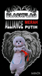 black flag alliance merah putih bear mascot