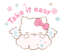 sticker take it easy sanrio hello kitty